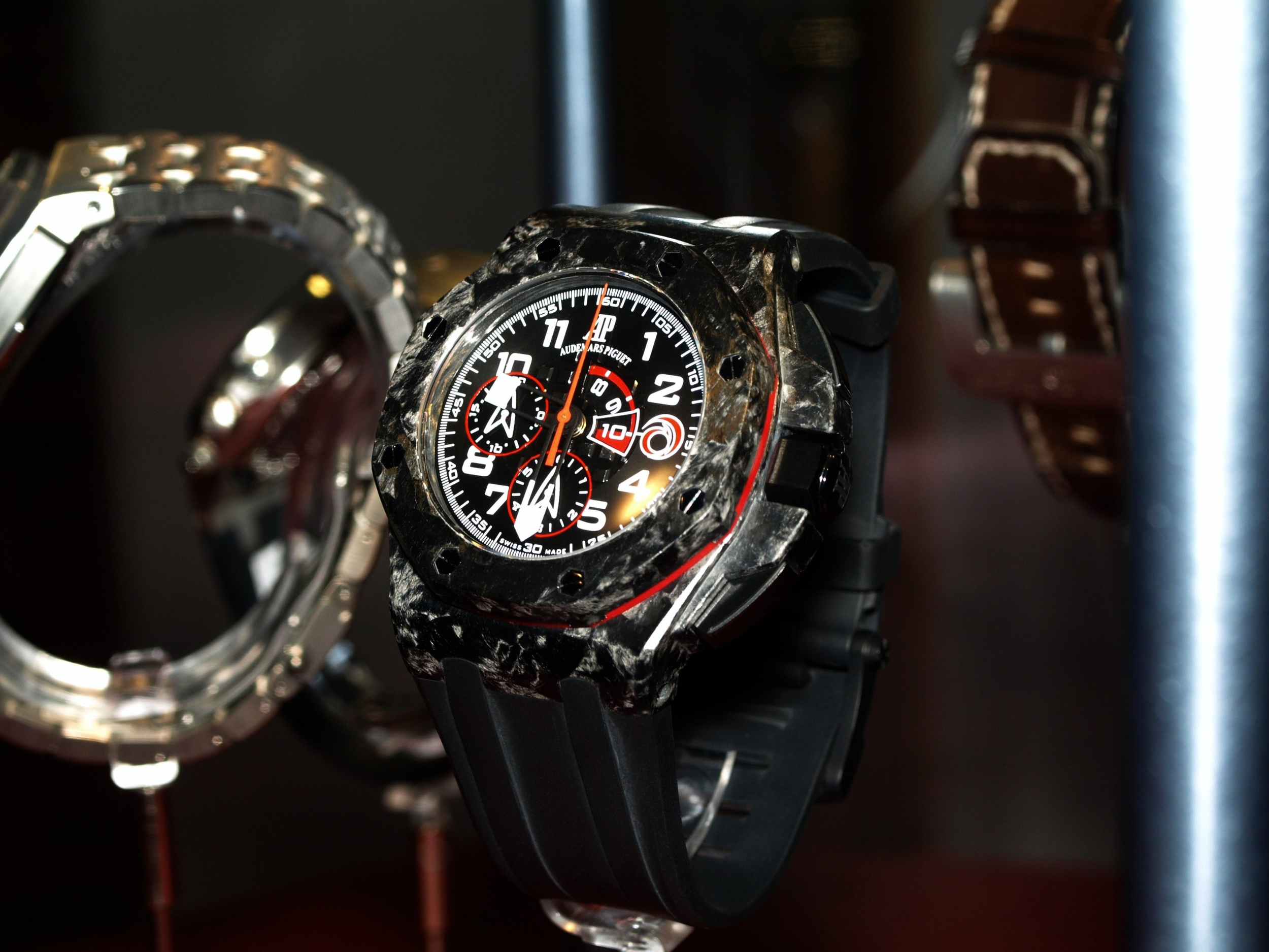 AP Team Alinghi Royal Oak Offshore Forged Carbon in museum