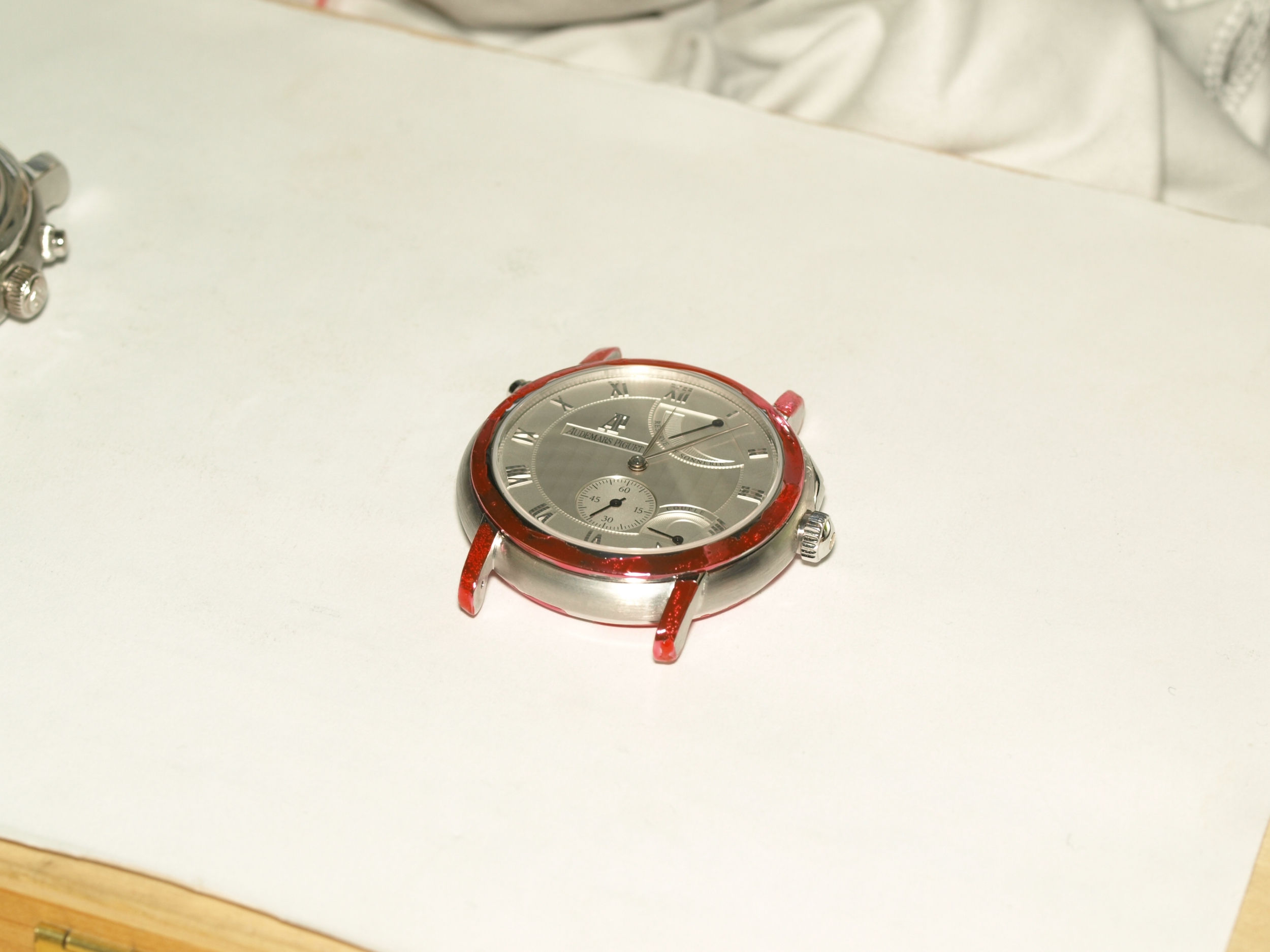 AP Grand Sonnerie with temporary wax protection around bezel while in for service