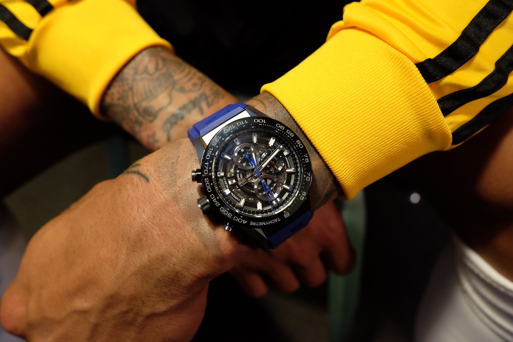 Tim Howard wristshot with his TAG Heuer Carrera