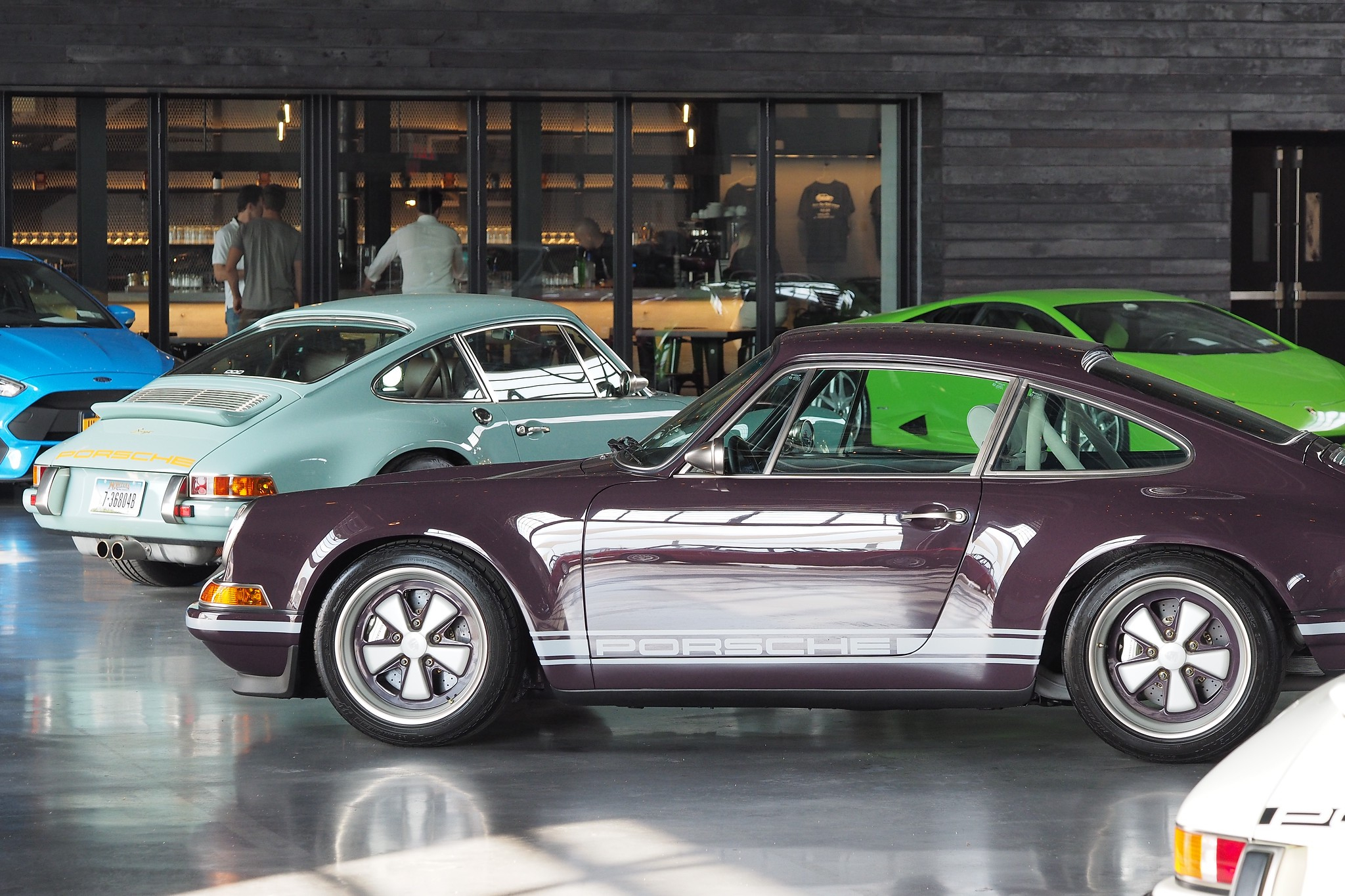 Multiple Singer Porsche 911s at Manhattan Classic Car Club