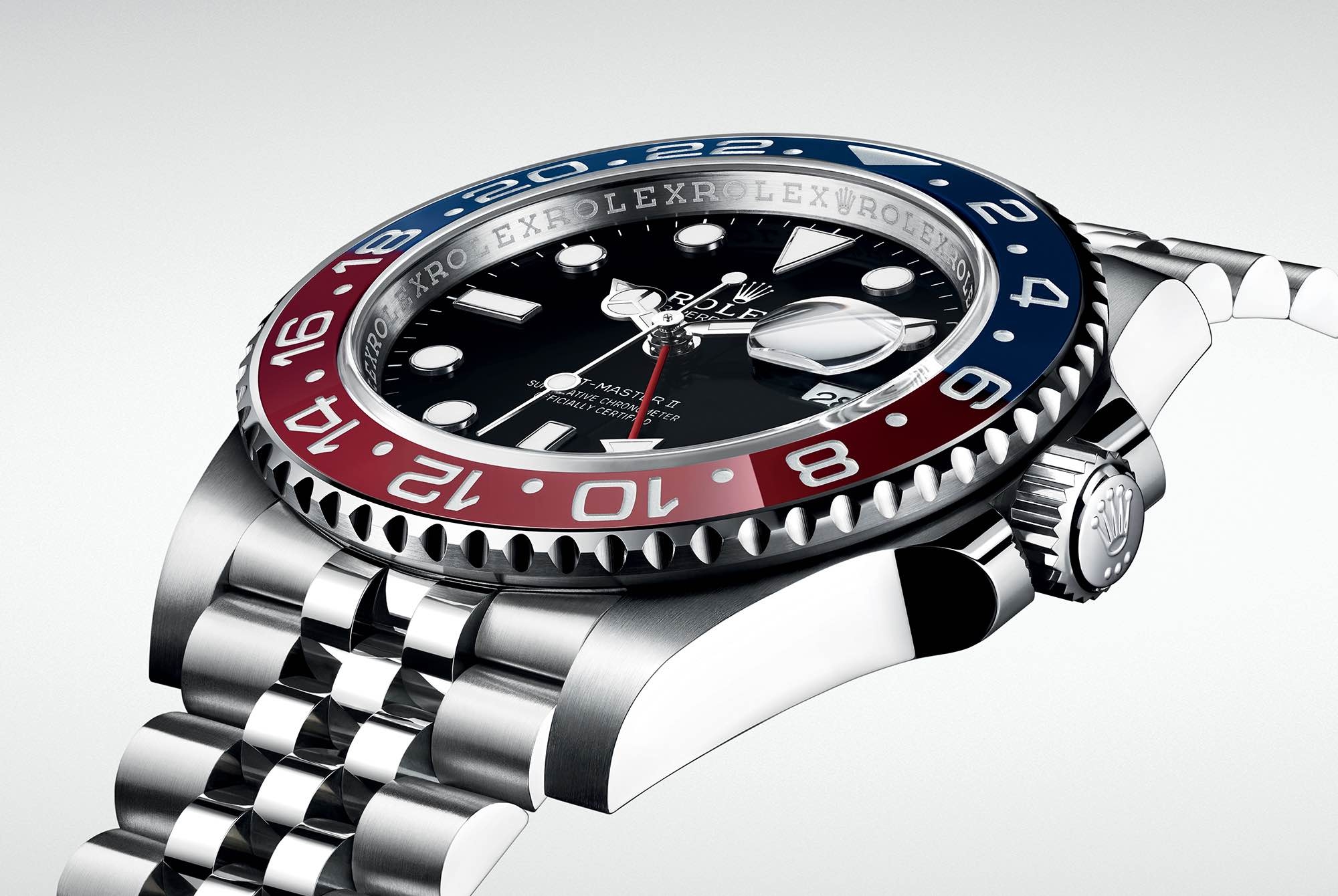 Rolex GMT-Master II in steel with Pepsi 