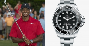 Tiger Woods with Rolex Deep Sea at 2018 PGA tour championship