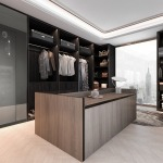 Buben & Zorweg 3d rendering minimal loft dark wood walk in closet with wardrobe