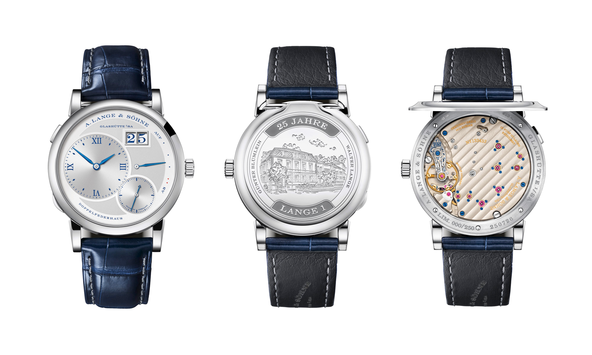 Lange 1 25th Anniversary front, back closed, back open