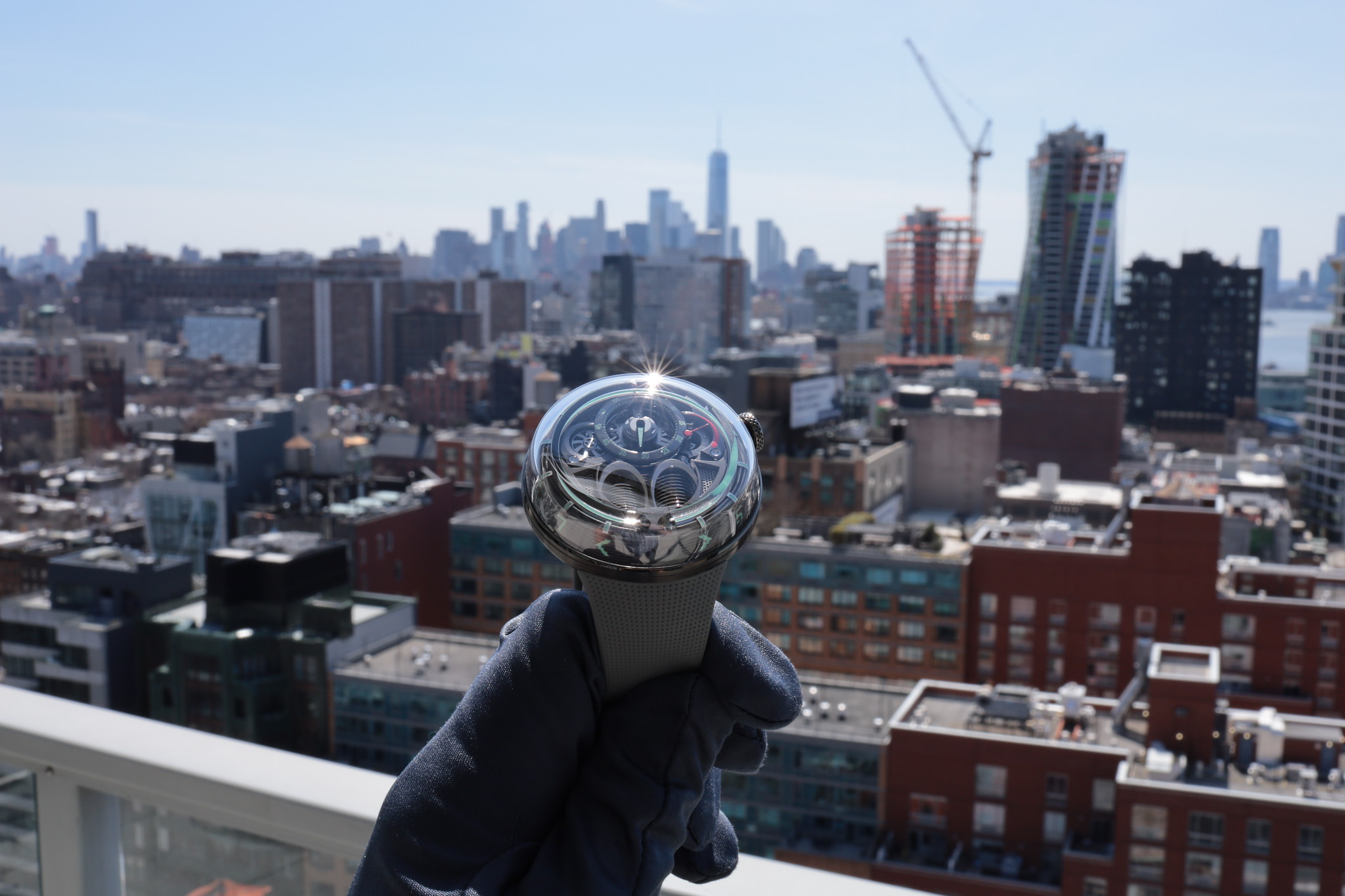 HYT H1.0 viewing the Manhattan skyline on a gorgeous spring day