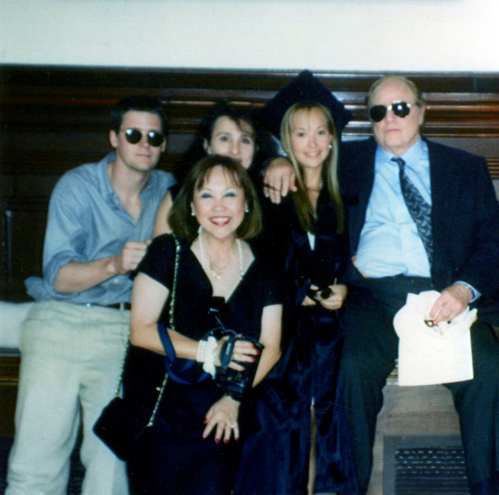 Brando Family - Petra with Marlon and her mother Caroline Barrett at her graduation from Brown University in May 1994, courtesy of Petra Brando