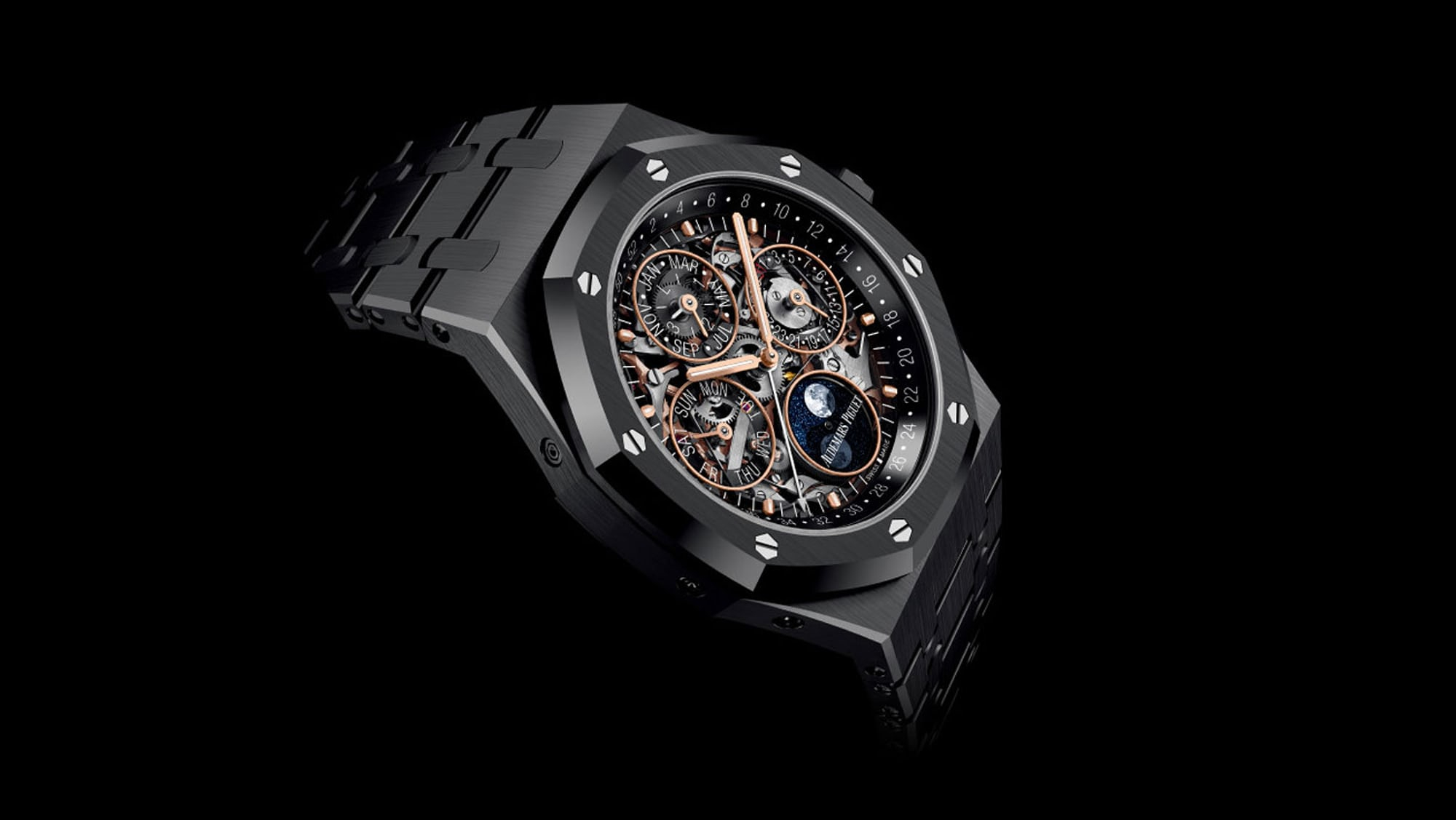 Audemars Piguet Royal Oak Perpetual Calendar Openworked Black Ceramic