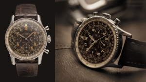 Original 1950s Breitling Navitimers bearing the AOPA logo