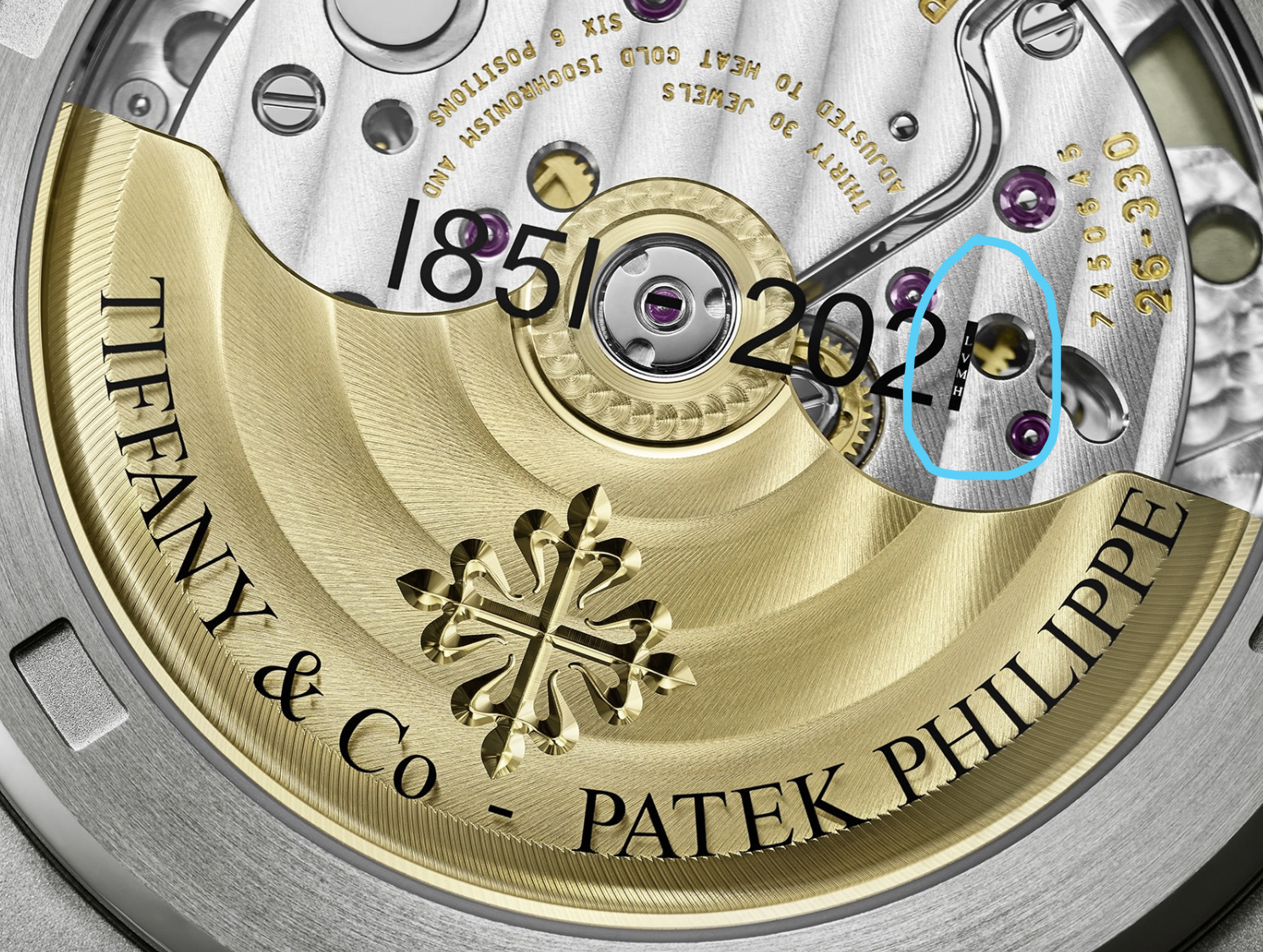 Patek Philippe Tiffany Nautilus Ref. 5711-1A-018 caseback signature