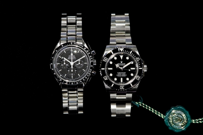 Omega Speedmaster and Rolex Submariner