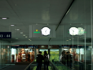 Rolex clock at Geneva airport