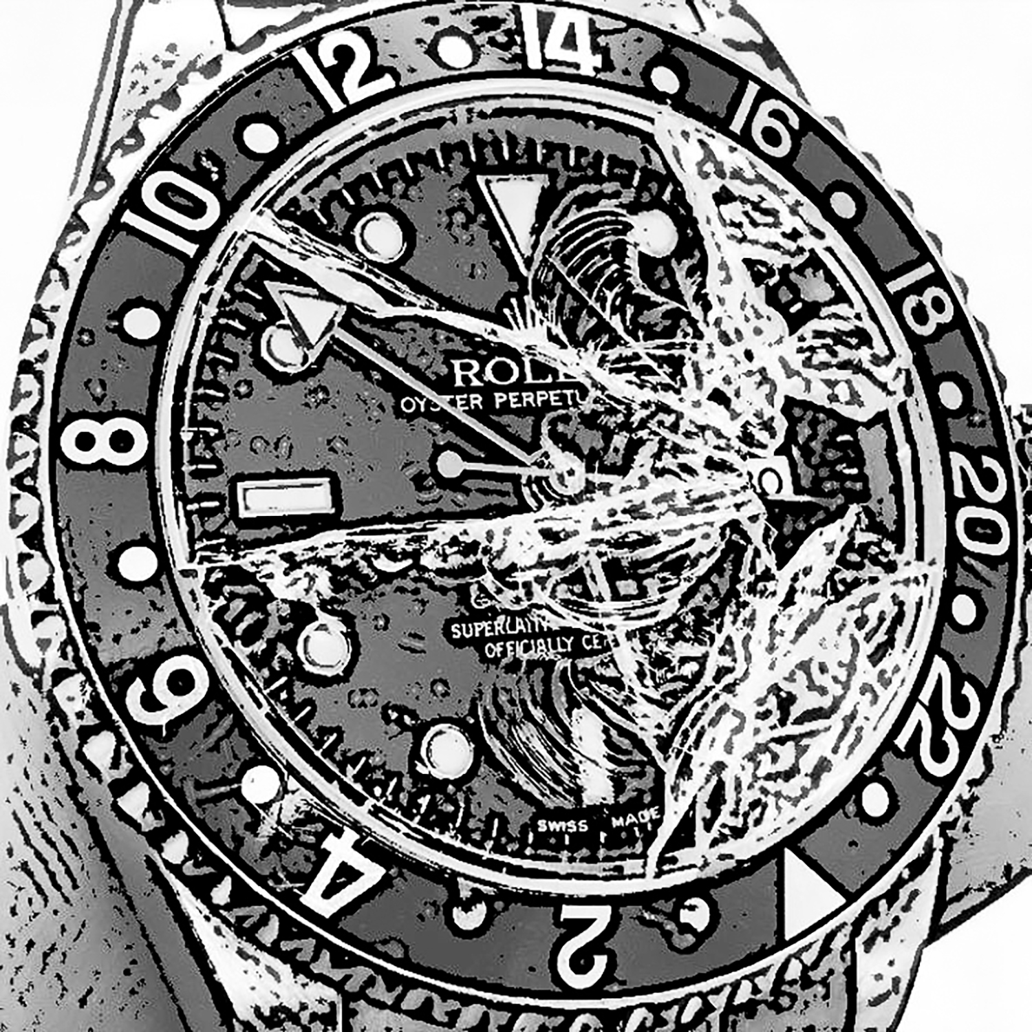 Smashed Rolex GMT-Master II crystal
