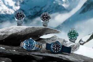 2025 Certina DS Action Diver 38mm collection groupshot with ceramic bezels