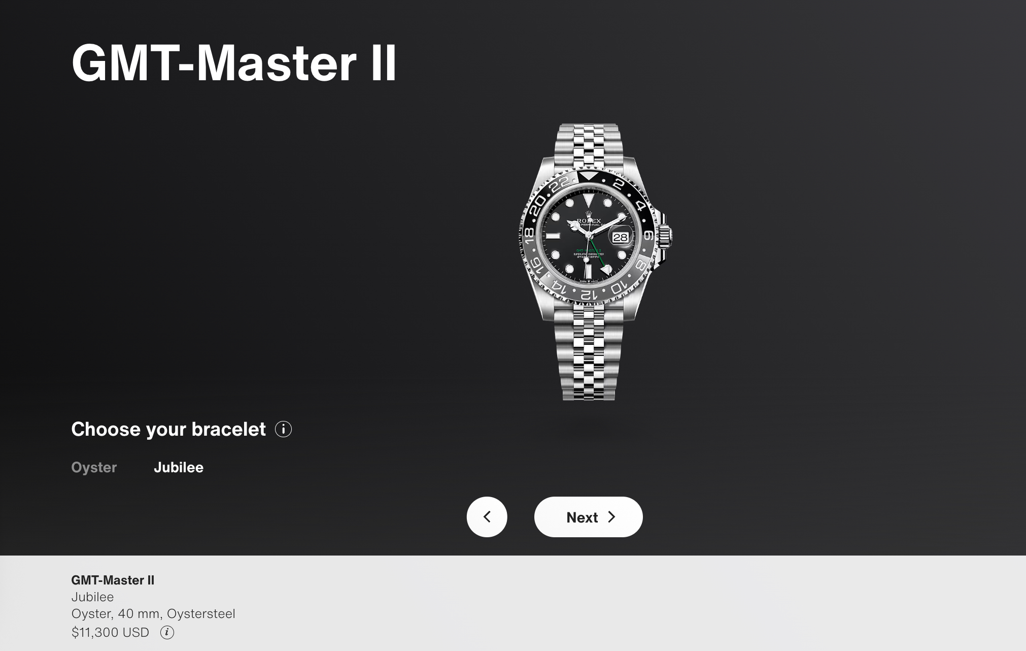 Rolex GMT-Master II December 31, 2025 price screenshot