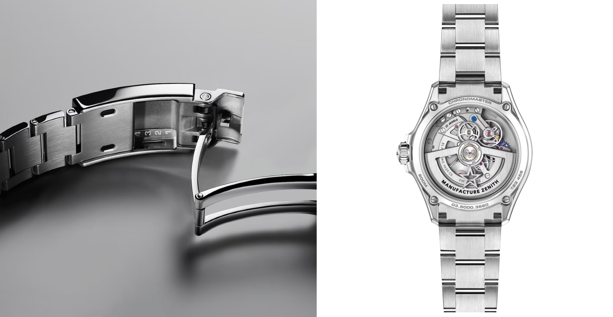Zenith Chronomaster Solo Sport clasp and caseback